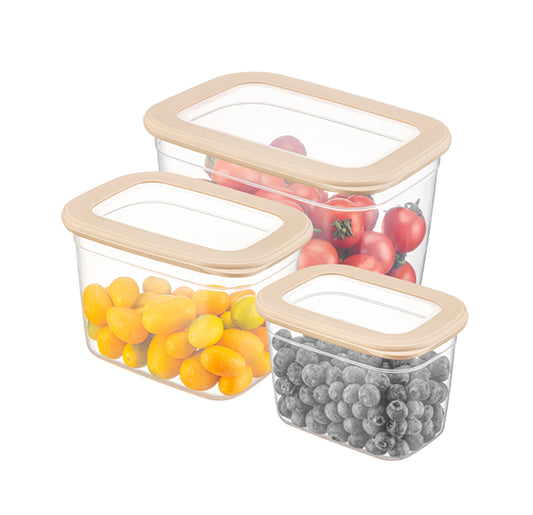 TOSCA 3 Pcs Rectangle Food Storage Set Beige