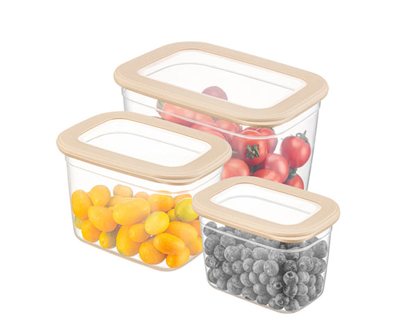 TOSCA 3 Pcs Rectangle Food Storage Set Beige