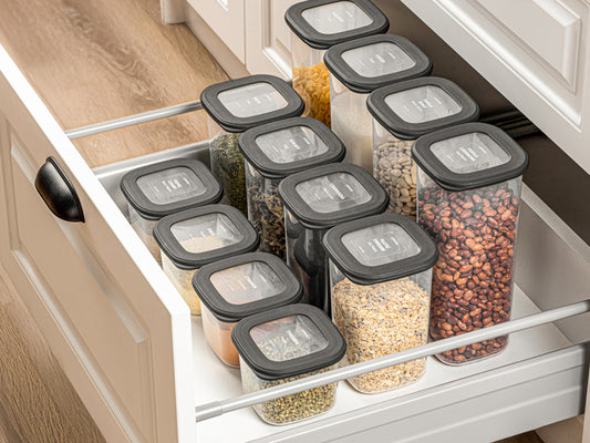 TOSCA 9 Pcs Square Food Storage Set Anthracite