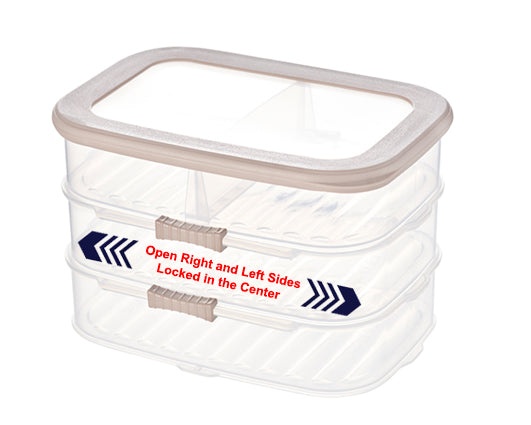 TOSCA Deli and Cheese Storage Container Set, 3 x 0.8 L, Beige