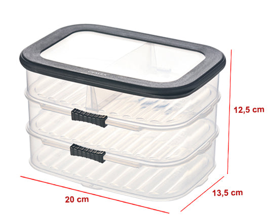 TOSCA Deli and Cheese Storage Container Set, 3 x 0.8 L, Anthracite
