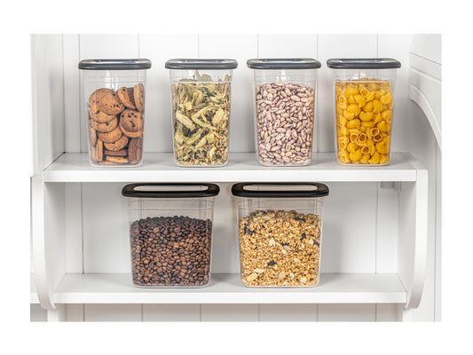 TOSCA 6 Pcs Rectangle Food Storage Set Anthracite