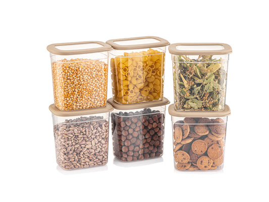 TOSCA 6 Pcs Rectangle Food Storage Set Beige