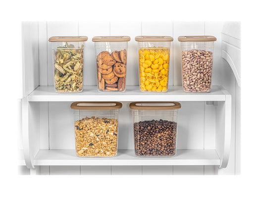 TOSCA 6 Pcs Rectangle Food Storage Set Beige