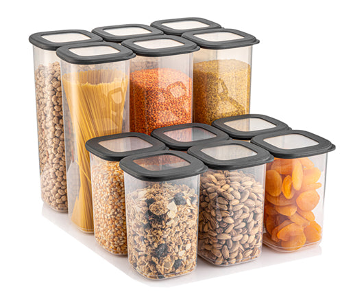 TOSCA Square 12 Pcs Food Storage Set Anthracite